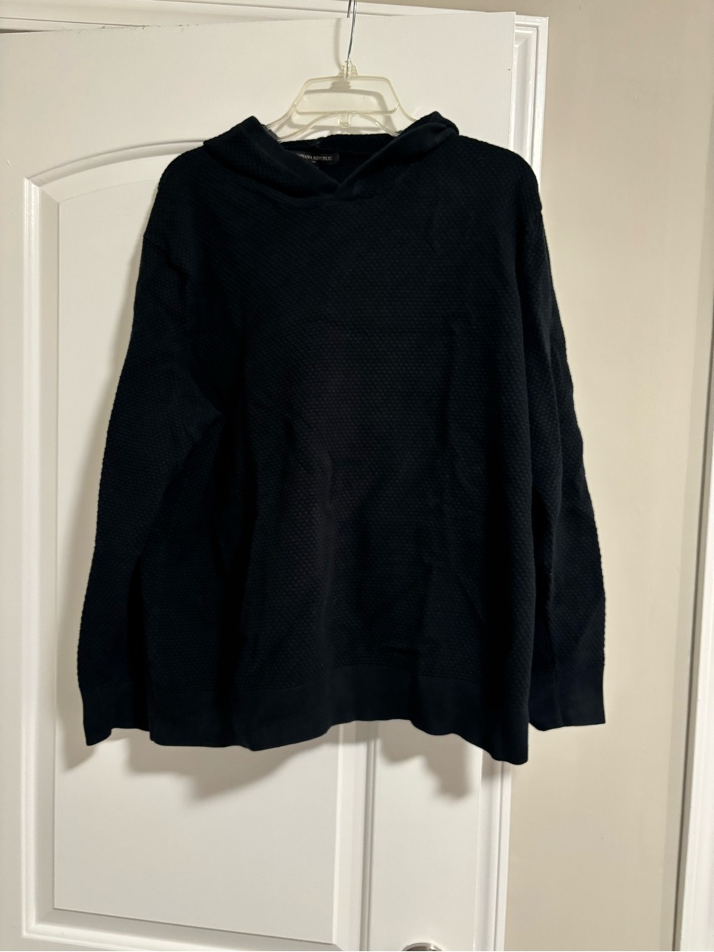 Banana Republic Black Hooded Knit Sweater